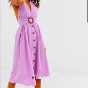 Asos Purple Linen Dress Size 4 (UK 8) NWT